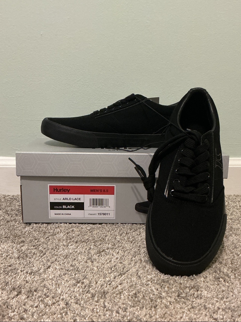 Hurley Arlo Lace Canvas Men's Sneakers - Black